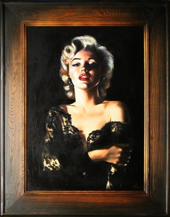 Marilyn Monroe Kleid Wind Erotik Echte Handarbeit Rahmen Gemälde Bilder G15167