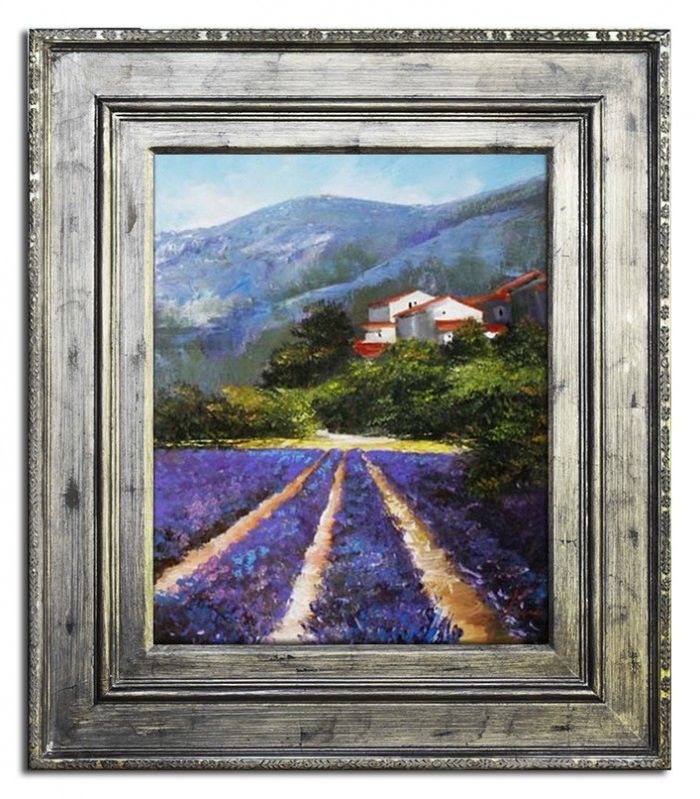 Lavendel Blumen Pflanzen Bild Bilder Gemälde Ölbilder Ölbild Mit Rahmen G17489