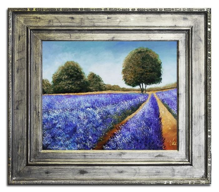 Lavendel Blumen Pflanzen Bild Bilder Gemälde Ölbilder Ölbild Mit Rahmen G17507