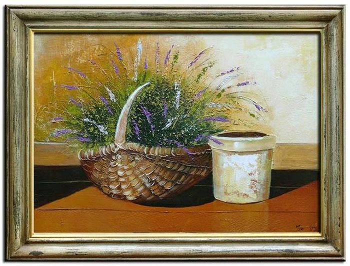 Lavendel Blumen Ölgemälde Bild Bilder Gemälde Ölbilder Ölbild Mit Rahmen G00934