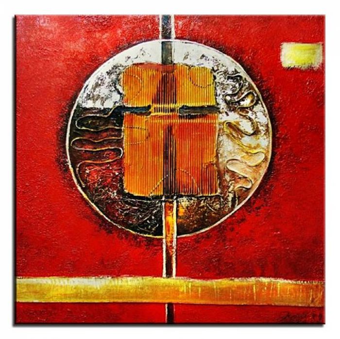 ABSTRAKT BILD GEMÄLDE MODERN ÖLBILD AUF LEINWAND ECHTE HANDARBEIT 90X90CM G02748