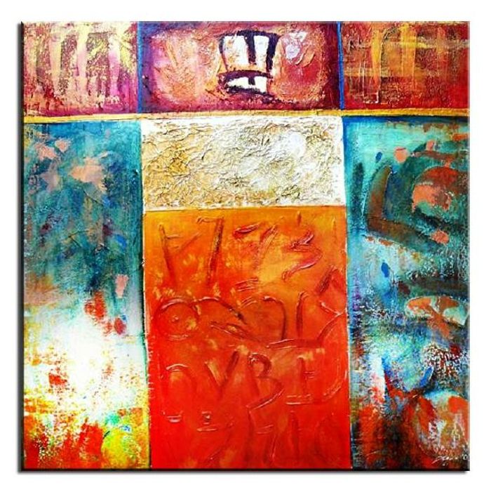 ABSTRAKT BILD GEMÄLDE MODERN ÖLBILD AUF LEINWAND ECHTE HANDARBEIT 90X90CM G02750