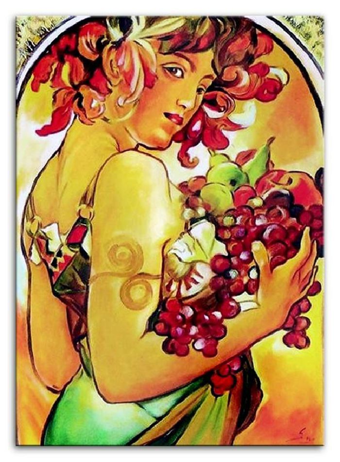 ALFONS MUCHA - ÖLBILD AUF LEINWAND ECHTE HANDARBEIT 50x70cm - G02494