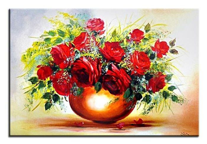 Roses - Blumen Pflanzen Bild Bilder Gemälde Ölbilder Ölbild Keilrahmen - G00030