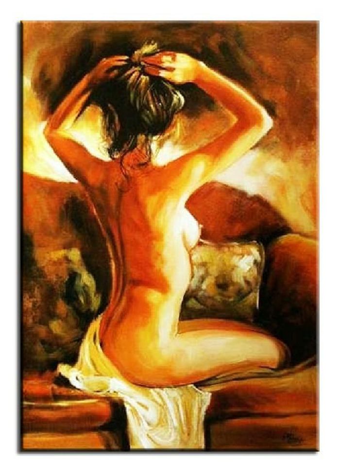 ÖLGEMÄLDE AKT BILD ÖL EROTIK ÖLBILD AUF LEINWAND ECHTE HANDARBEIT 60X90CM G00405