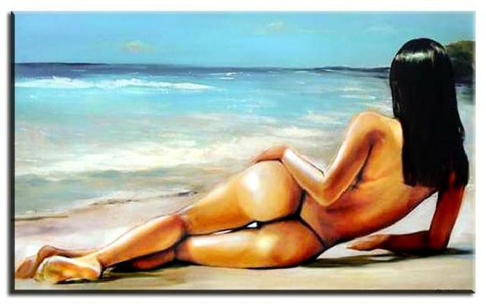 ÖLGEMÄLDE AKT BILD ÖL EROTIK ÖLBILD AUF LEINWAND ECHTE HANDARBEIT 60X90CM G00411
