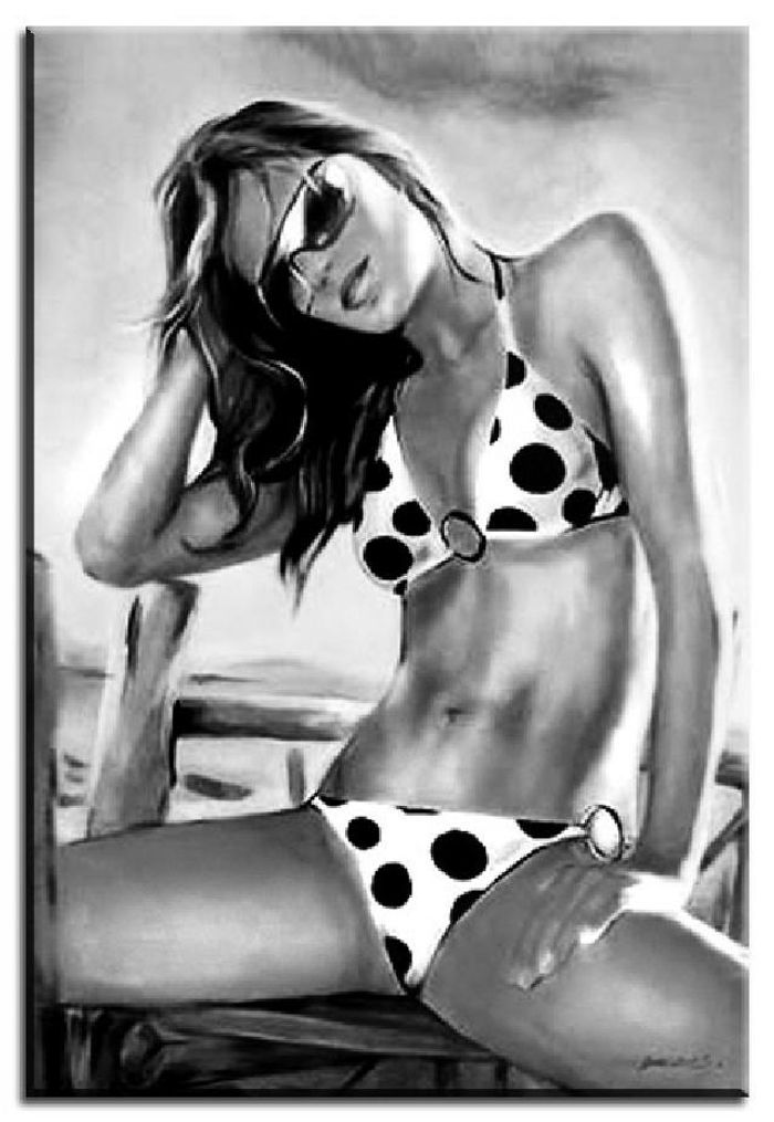 ÖLGEMÄLDE AKT BILD ÖL EROTIK ÖLBILD AUF LEINWAND ECHTE HANDARBEIT 60X90CM G00431