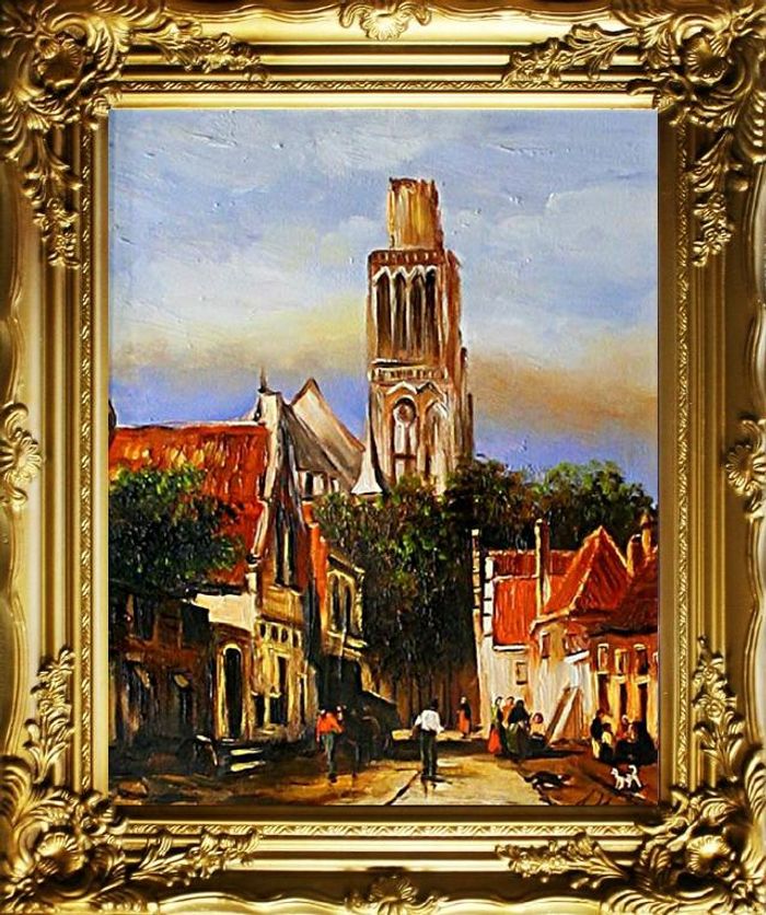 Ölbild Bilder Bild Gemälde Ölgemälde "Stadt" Handarbeit Mit Rahmen G02790