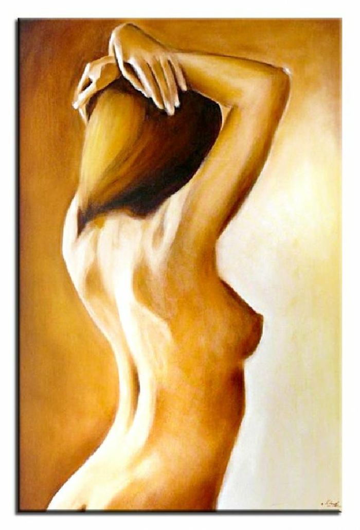 ÖLGEMÄLDE AKT BILD ÖL EROTIK ÖLBILD AUF LEINWAND ECHTE HANDARBEIT 60X90CM G03008