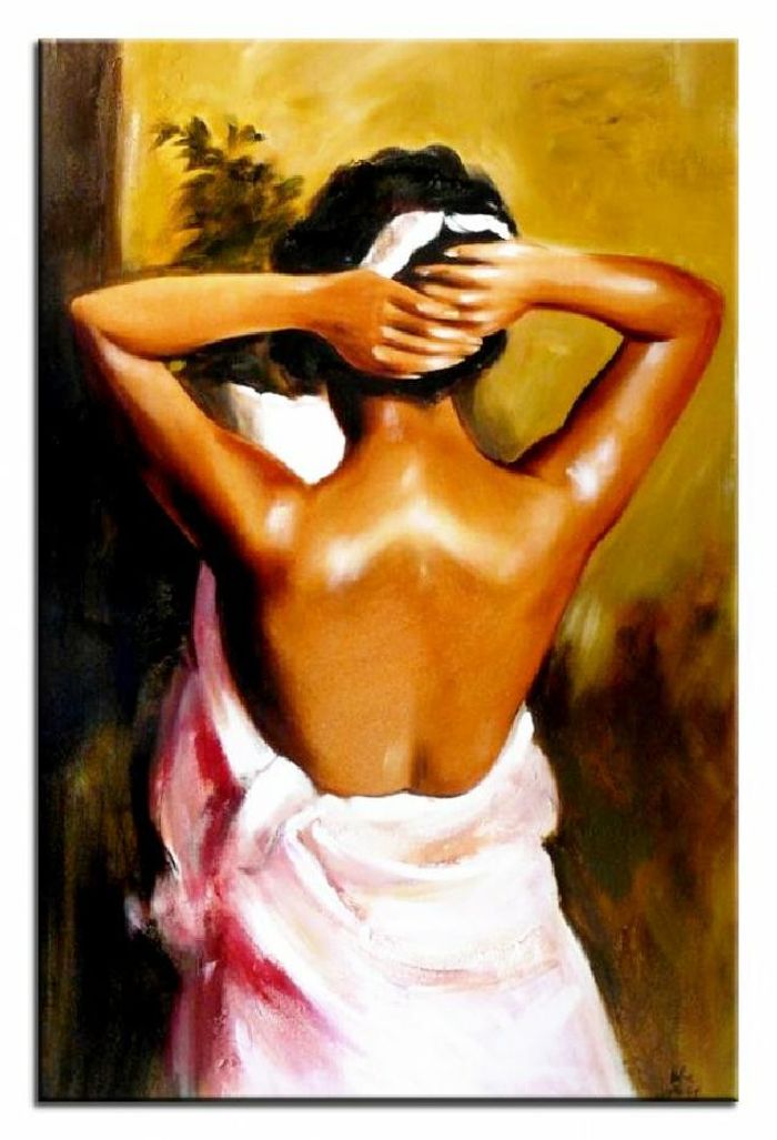 ÖLGEMÄLDE AKT BILD ÖL EROTIK ÖLBILD AUF LEINWAND ECHTE HANDARBEIT 60X90CM G03009