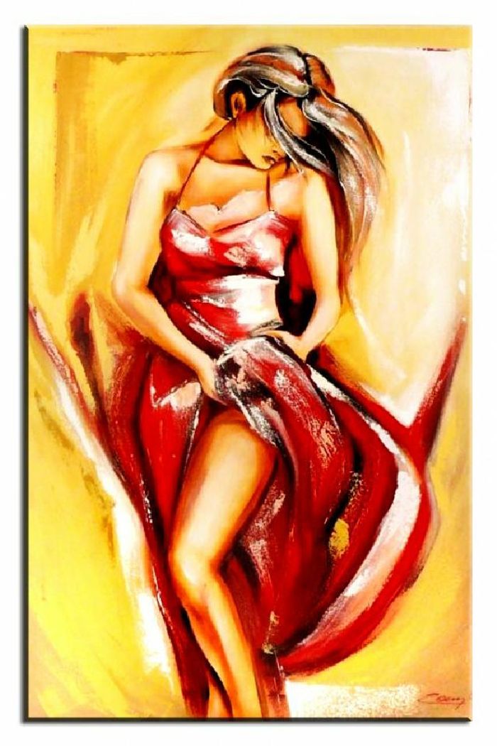 ÖLGEMÄLDE AKT BILD ÖL EROTIK ÖLBILD AUF LEINWAND ECHTE HANDARBEIT 60X90CM 03027