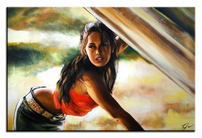 ÖLGEMÄLDE AKT BILD ÖL EROTIK ÖLBILD AUF LEINWAND ECHTE HANDARBEIT 60X90CM G03046