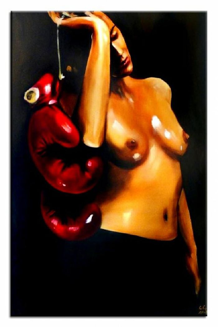 ÖLGEMÄLDE AKT BILD ÖL EROTIK ÖLBILD AUF LEINWAND ECHTE HANDARBEIT 60X90CM G03047