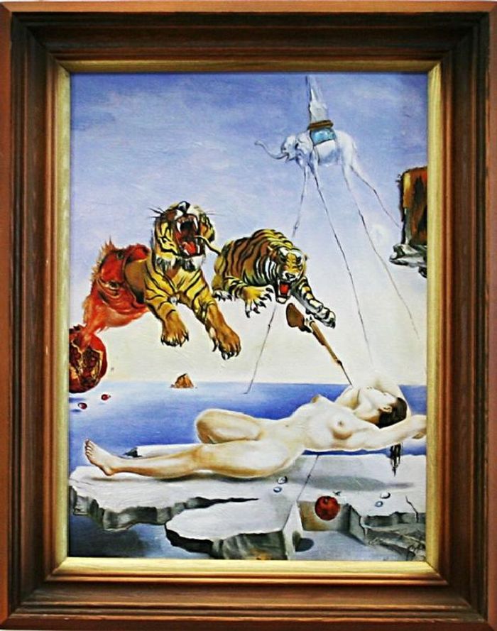 SALVADOR DALI ÖLBILD BILD BILDER GEMÄLDE ÖLGEMÄLDE WAND MIT RAHMEN - G02146