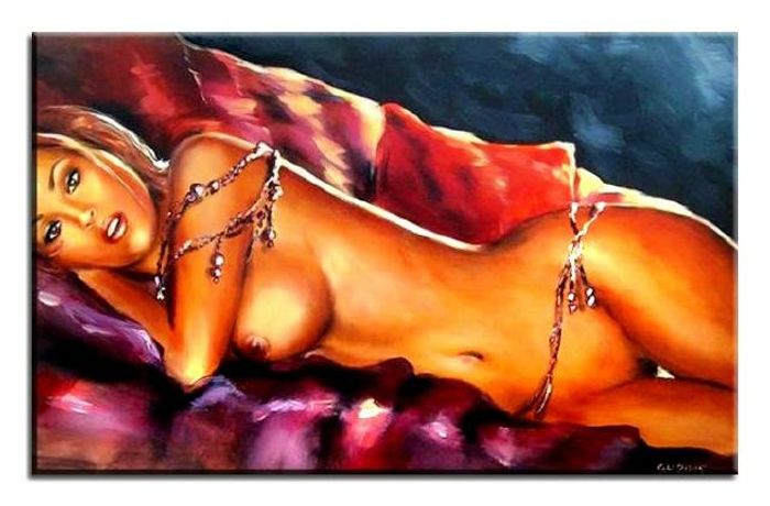 ÖLGEMÄLDE AKT BILD ÖL EROTIK ÖLBILD AUF LEINWAND ECHTE HANDARBEIT 60X90CM G03059