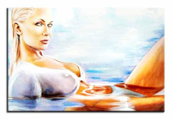 ÖLGEMÄLDE AKT BILD ÖL EROTIK ÖLBILD AUF LEINWAND ECHTE HANDARBEIT 60X90CM G03063