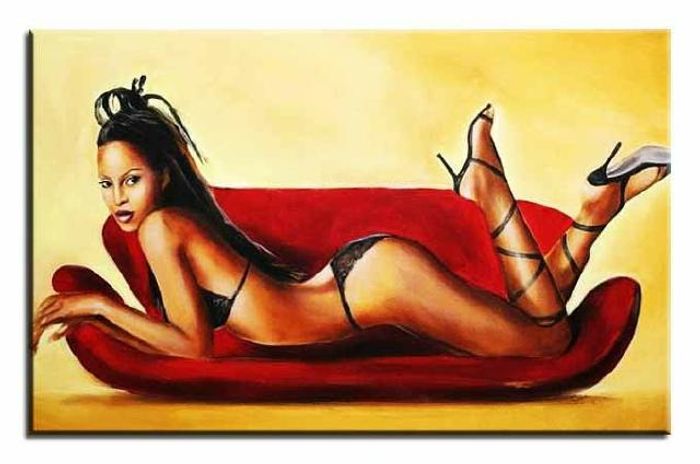 ÖLGEMÄLDE AKT BILD ÖL EROTIK ÖLBILD AUF LEINWAND ECHTE HANDARBEIT 60X90CM G03066