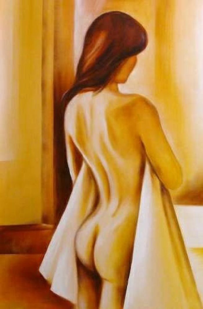 ÖLGEMÄLDE AKT BILD ÖL EROTIK ÖLBILD AUF LEINWAND ECHTE HANDARBEIT 60X90CM G03095