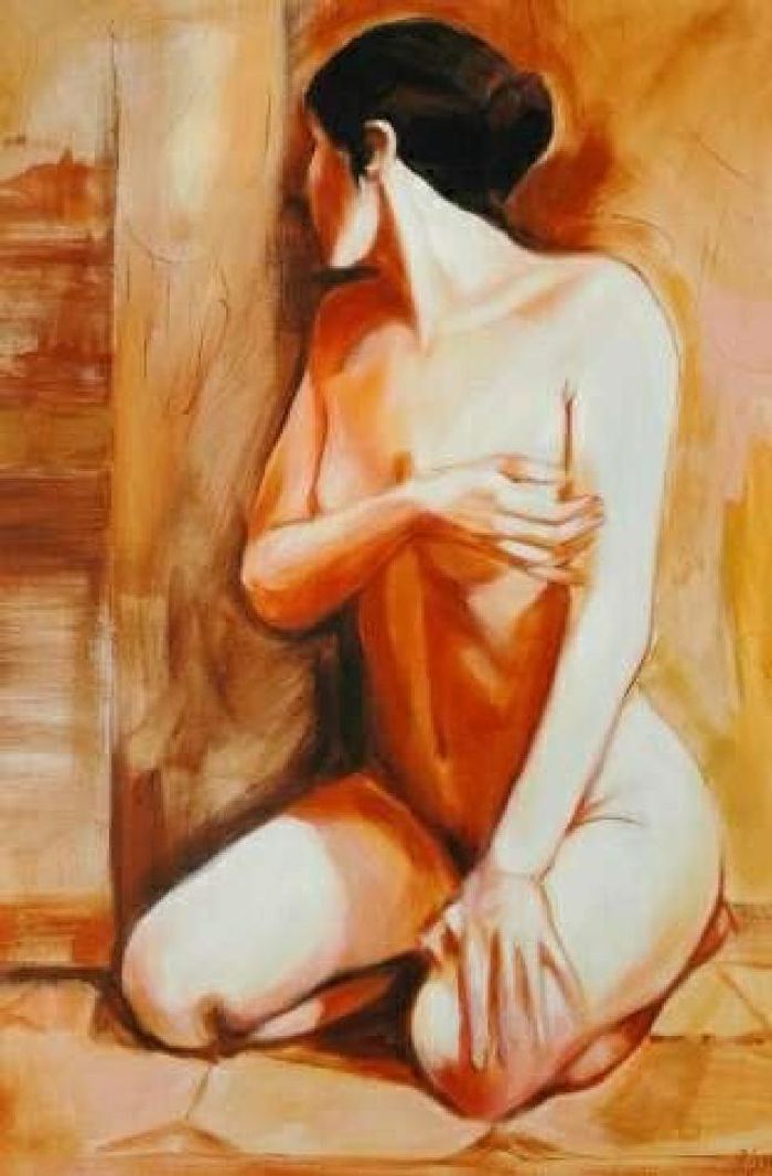 ÖLGEMÄLDE AKT BILD ÖL EROTIK ÖLBILD AUF LEINWAND ECHTE HANDARBEIT 60X90CM G03096