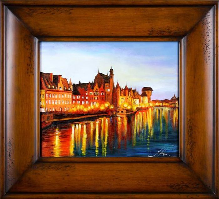 Ölbild Bilder Bild Gemälde Ölgemälde "Stadt" Handarbeit Mit Rahmen G16701