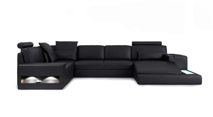 Textil Stoffsofa Sofa Couch Polster Wohnlandschaft Design Sofas Ecksofa USB LED