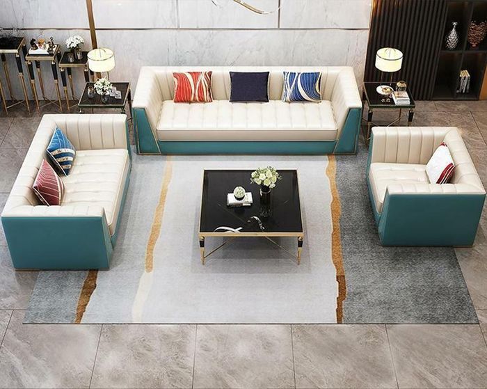 Ledersofa Sofa Couch Polster 321 Sitzer Couchtisch 2x Beistelltisch 6tlg. Neu