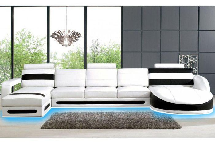 Wohnlandschaft Sofa Eckcouch Polster Garnitur Eck Ecke Sofas XXL Ecksofa mit USB