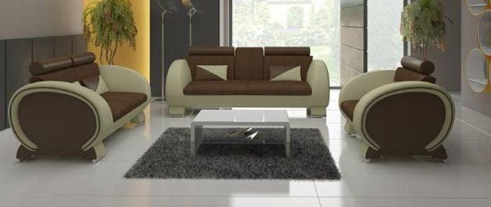 Sofagarnitur 3+2+1 Textil Stoff Desig Sofa + USB Wohnlandschaft Polster Garnitur