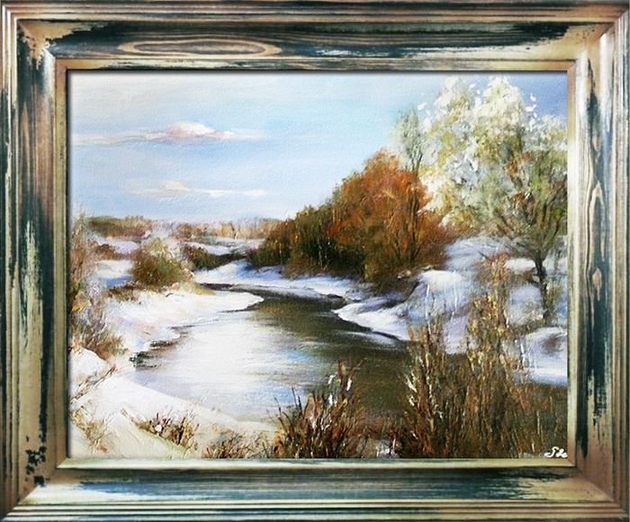 Gemälde Natur Russland Handarbeit Ölbild Bild Ölbilder Rahmen Bilder G00402