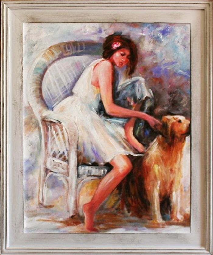 AKT BILD ÖL EROTIK ÖLBILD ÖLGEMÄLDE GEMÄLDE MIT RAHMEN 63X84CM G06810