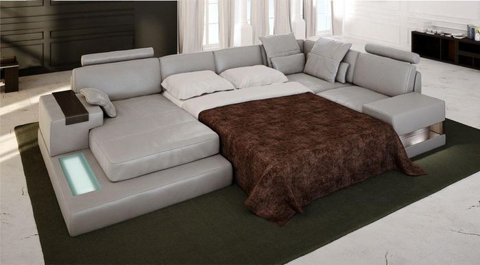 Moderne Eckcouch Lederpolster Couch Sofa U Form Wohnzimmer Design Ecksofa Möbel