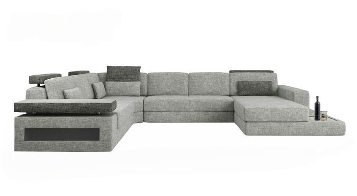 Wohnlandschaft Couch Eck U Form Sofa Eckcouch Ecksofa XXL Stoff Polster