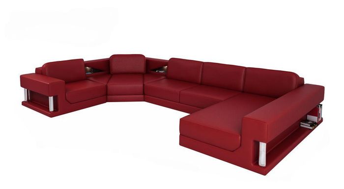 U Form Sofa Couch Polster Sofa Wohnlandschaft Design Ecksofa Leder Polster Neu