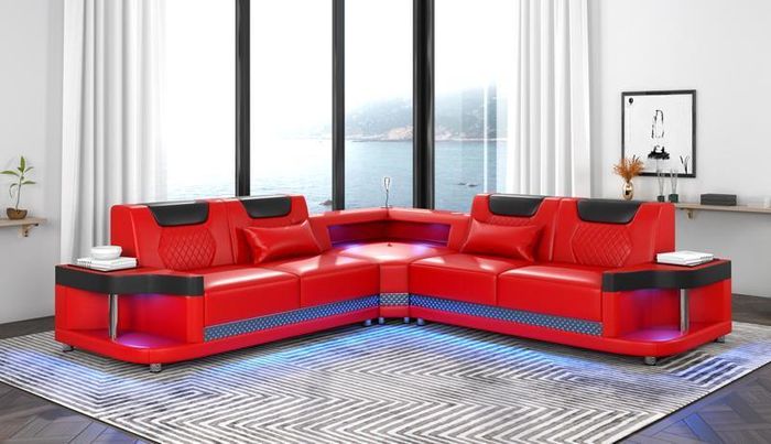 Design Esk Ecksofa L-form Modern Sofas Ledersofa Couch Wohnlandschaft Sofa Neu