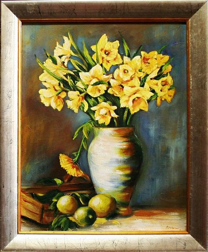 Schwertlilien Blumen Ölgemälde Bild Gemälde Ölbilder Ölbild Mit Rahmen - G04667
