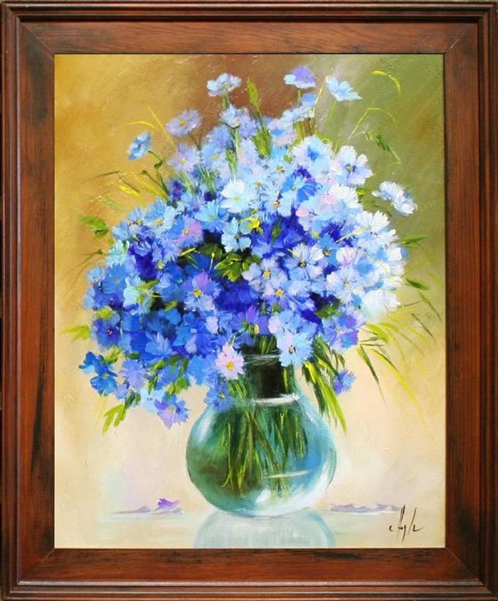 Ölgemälde Blumen Pflanzen Bild Bilder Gemälde Ölbilder Ölbild Mit Rahmen G15263
