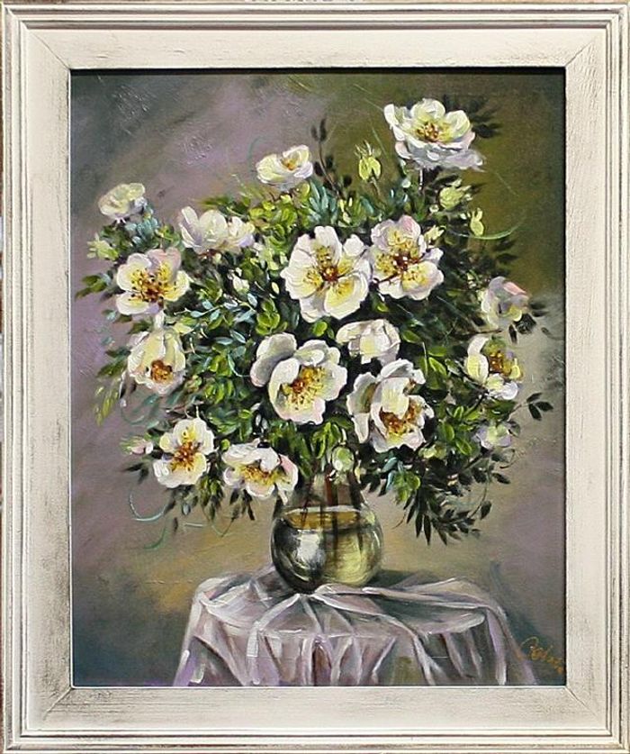 Ölgemälde Blumen Pflanzen Bild Bilder Gemälde Ölbilder Ölbild Mit Rahmen G15518