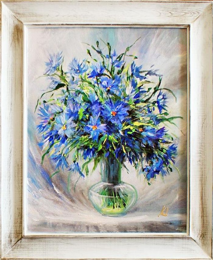 Ölgemälde Blumen Pflanzen Bild Bilder Gemälde Ölbilder Ölbild Mit Rahmen G15821