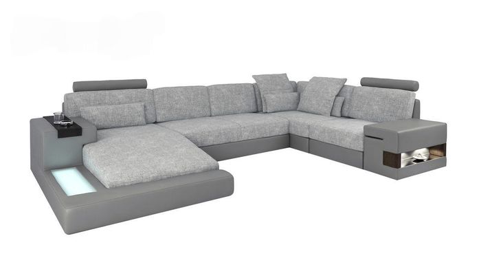 U-Form Möbel SofaBett Funktionen Polster Textil Moden Design Ecksofa Neu Sofa