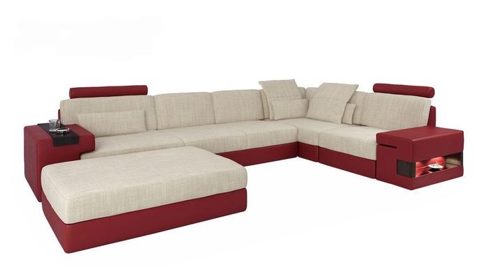 Moderne Sofa Ecke Set L-Form gepolsterte Sofas Couchen Couch Hocker Living Möbel