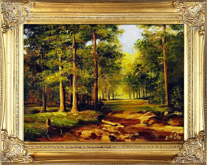 Gemälde Natur Wald Lichtung Handarbeit Ölbild Bild Ölbilder Rahmen Bilder G01111