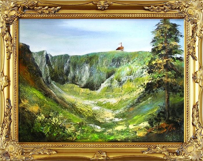 Gemälde Natur Handarbeit Ölbild Bild Ölbilder Rahmen Bilder G01997