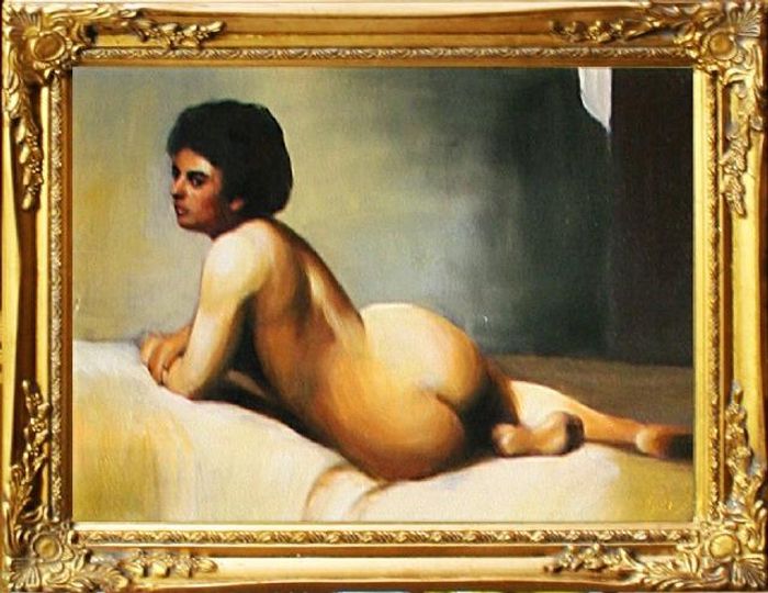 AKT BILD ÖL EROTIK ÖLBILD ÖLGEMÄLDE GEMÄLDE MIT RAHMEN 37X47CM – G15258