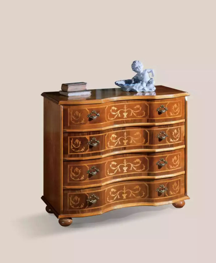 Klassischer Brauner Holz Schrank Schubladen Kommode Wohnzimmer Design