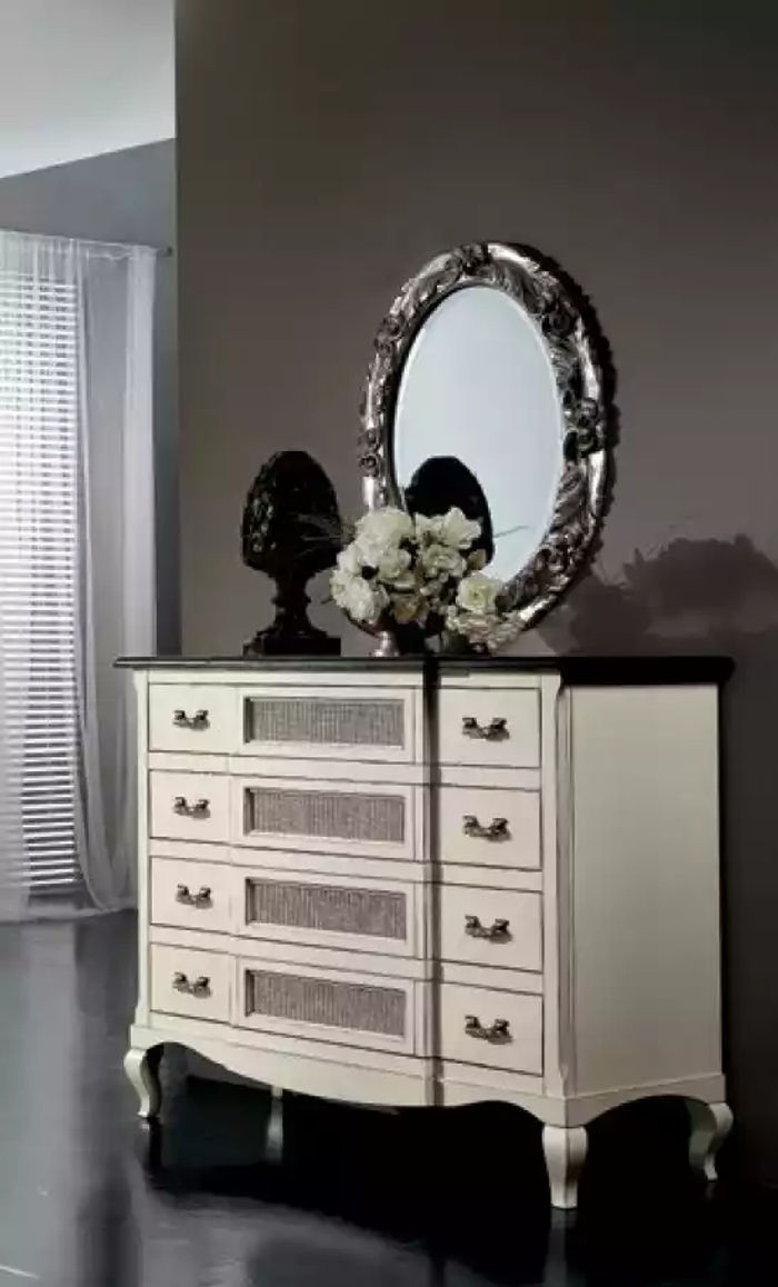 Holz Italienische Möbel Design Möbel Stil 2tlg Kommode mit Spiegel Neu