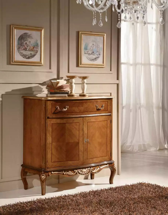 Braune Klassische Kommode Wohnzimmer Möbel Holz Einrichtung Sideboard