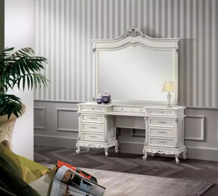 Schminktisch Spiegel Komplett Kommode Schlafzimmer 2tlg. Konsole Neu