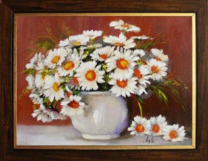 Ölgemälde Blumen Pflanzen Bild Bilder Gemälde Ölbilder Ölbild Mit Rahmen G05420