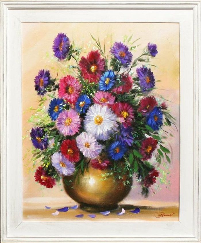 Ölgemälde Blumen Pflanzen Bild Bilder Gemälde Ölbilder Ölbild Mit Rahmen G15018