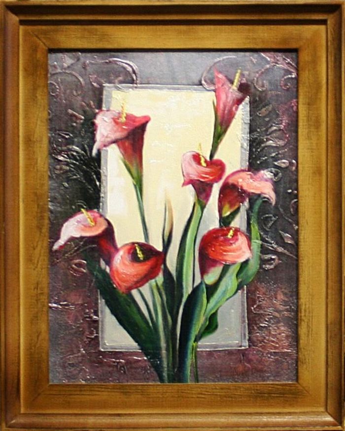 Ölgemälde Blumen Pflanzen Bild Bilder Gemälde Ölbilder Ölbild Mit Rahmen G15422
